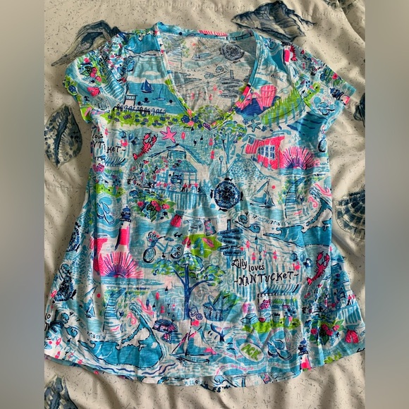 NWOT Lilly Pulitzer Etta V-Neck Tee size small - Picture 4 of 5